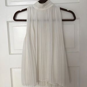 White High-Necked sleeveless blouse